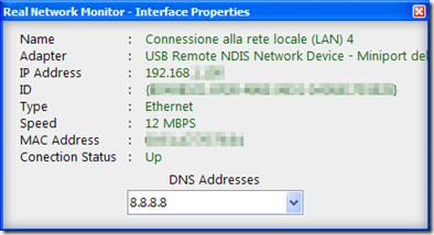 Real Network Monitor Interface Properties