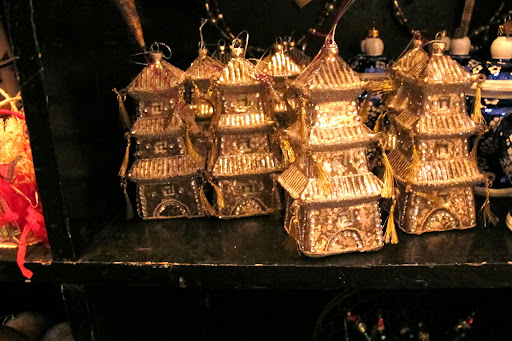 Tiny gilded pagodas.