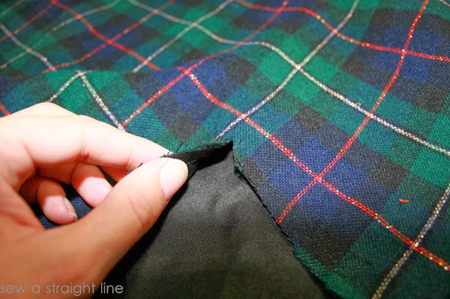 wool plaid skirt refashion sew a straight line-4-2 wool plaid skirt refashion sew a straight line-4-2