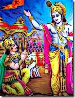 [Krishna speaking with Arjuna]