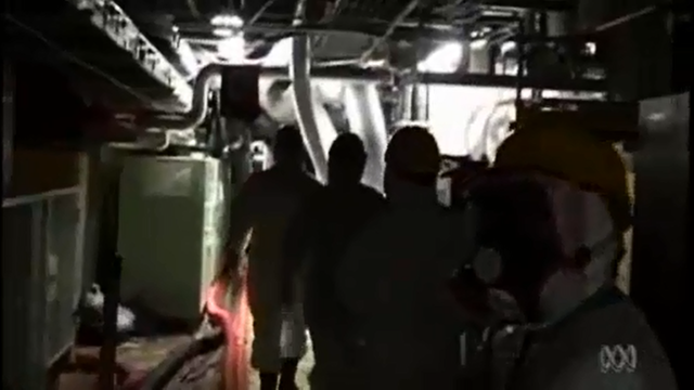 Workers enters the crippled Fukushima Daiichi nuclear plant. Workers have revealed that the plant has been leaking radioactive water into the Pacific ocean since the meltdowns in 2011. Photo: ABC