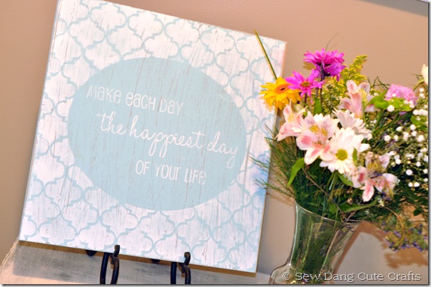 Happiest day sign on table