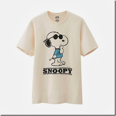 UNIQLO Man Peanuts Graphic Short Sleeve T-shirt Cream 06