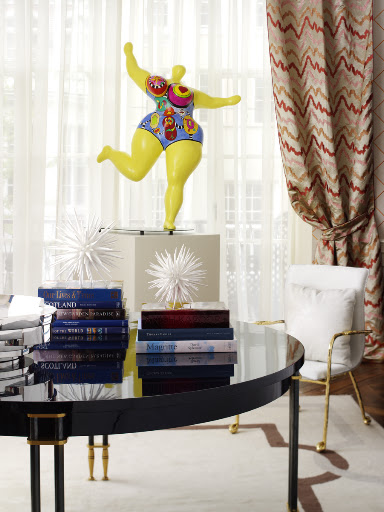 The pattern on the curtains is so beautiful. (Richard Mishaan Design, LLC)