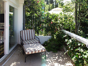 Detail of the small private terrace infront of the living room.