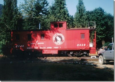 Great Northern Caboose X228 in Skykomish in 1998