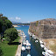 Corfu Harbor and the Old Fort moat.