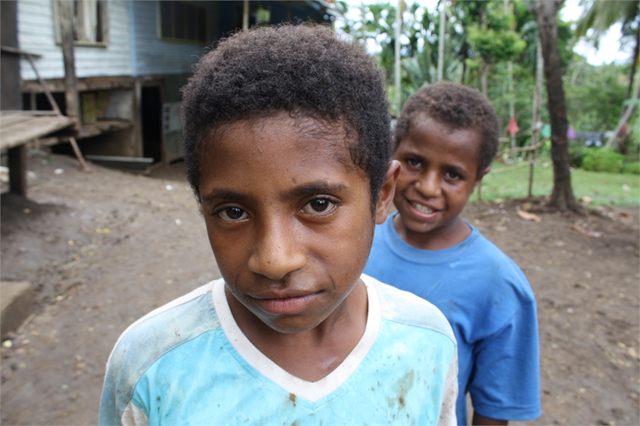 Two boys look to the camera in Madang Province, northern Papua New Guinea (PNG). &copy; David Swanson / IRIN