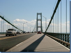 3178 Michigan I-75 South - Mackinac Bridge & Lake Michigan on right and Lake Huron on left