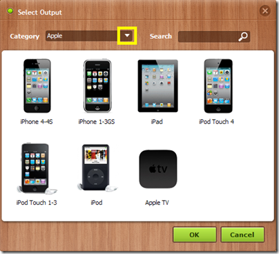 Free Video Converter Select Output