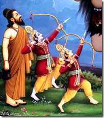 Rama and Lakshmana fighting Tataka