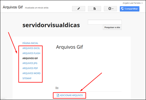 Usando o Google Sites como servidor de arquivos para blogs e sites - Visual Dicas