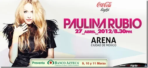 Paulina Rubio Arena ciudad de Mexico boletos
