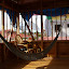 Upstairs at our hostel. Also that floor was our room's roof.
