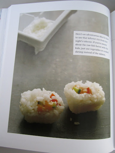 Ice-cube-tray sushi, another recipe from that same chapter.