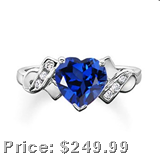 The Cupid Ring -Heart Lab Created Sapphire and Simulated Diamond Ring in 10k White Gold The Cupid Ring -Heart Lab Created Sapphire and Simulated Diamond Ring in 10k White Gold