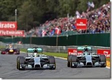 Hamilton e Rosberg nel gran premio del Belgio 2014