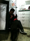Crew member Joe Toto takes a special liking to Onyx...
(See animal details at link below blog post- The Humane Society of NY)