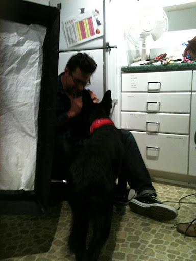 Crew member Joe Toto takes a special liking to Onyx...
(See animal details at link below blog post- The Humane Society of NY)