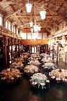 Before the party started, Belathee took an aerial photograph of the tables, which were scattered and done up in various sizes and colors to feel like confetti.