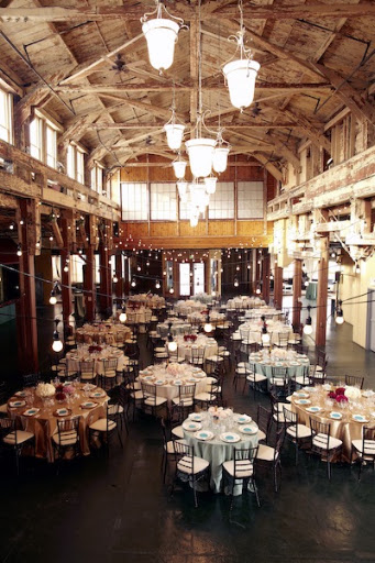 Before the party started, Belathee took an aerial photograph of the tables, which were scattered and done up in various sizes and colors to feel like confetti.