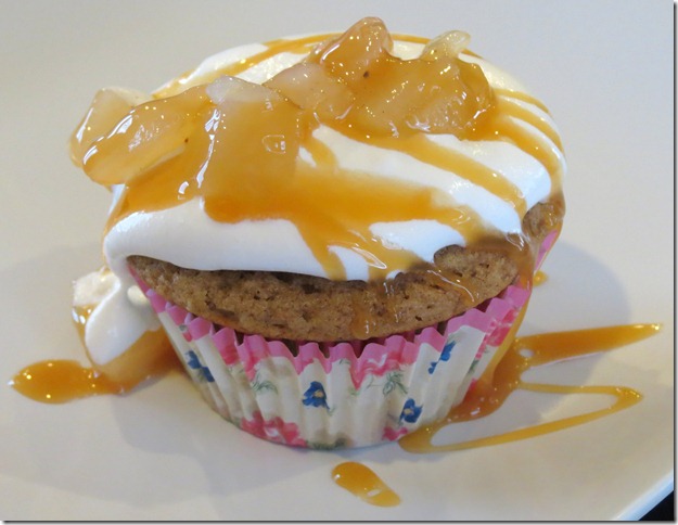 Applesauce Spice Muffin with Apple Pie Filling and Whipped Cream