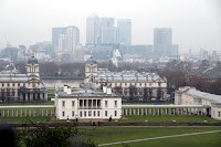 The view of the Maritime Museum and Canary Wharf