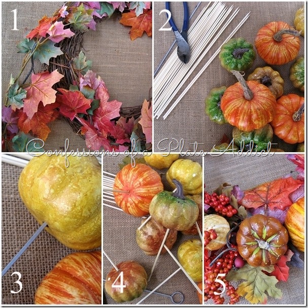 CONFESSIONS OF A PLATE ADDICT Pottery Barn Inspired Fall Wreath tutorial CONFESSIONS OF A PLATE ADDICT Pottery Barn Inspired Fall Wreath tutorial