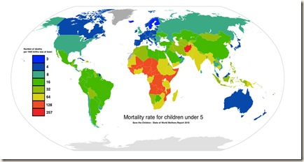 mortality rate for chilfren under 5