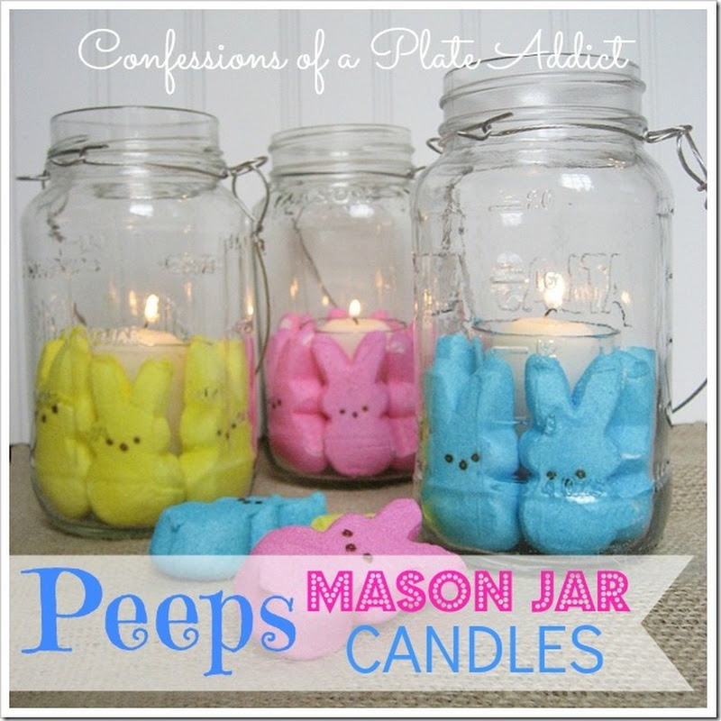 Easter Fun...Peeps Mason Jar Candles