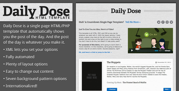 Daily Dose - Automatic Changing HTML Template - Miscellaneous Specialty Pages
