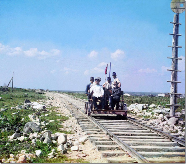 On-the-Handcar-Outside-Petrozavodsk-on-the-Murmansk-Railway-1915