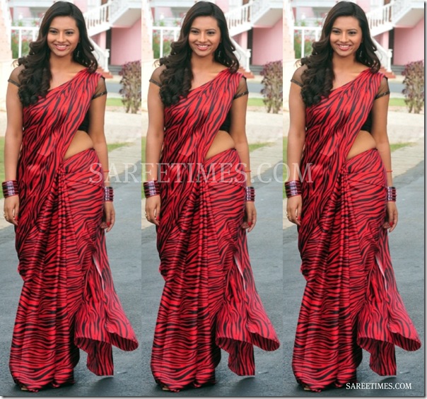 Isha_Chawla_Animal_Print_Saree