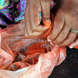 Making a Fine Powder of Dye for Crafts in the Village - Suva, Fiji