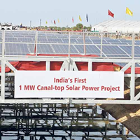 India's first canal-top solar power project