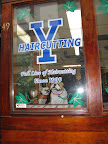 Down the street at Y Haircutting, we spotted our cousin, an English bulldog.  On further inspection, we realized it was a stuffed toy.  Can you believe this place has been in business since 1909?  That's one big pile of hair!
