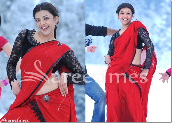 Kajal_Red_Half_Saree