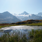 Vue sur le glacier du Tour et l'Aiguille d'Argenti�re