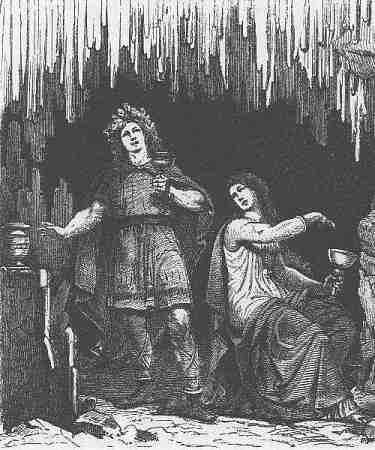 Odhinn And Gunnlo, Asatru Gods And Heroes