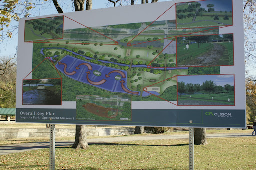 This Board now sits in the park showing what improvements the Olsson company plans to make during rennovations. (Photo By: Kenrick Nobles)