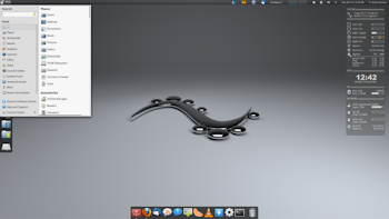 Captura de pantalla del escritorio de Pinguy OS 11.10