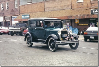 17 1929 Ford Model A Tudor Sedan in the Rainier Days in the Park Parade on July 8, 2000