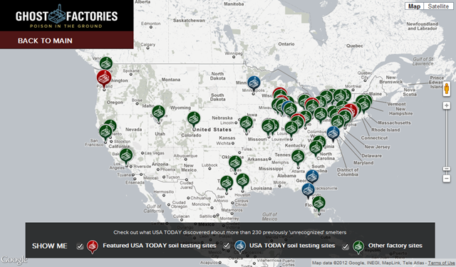 Ghost factories: soil testing results from more than 230 old lead-factory sites nationwide. USA TODAY