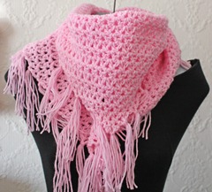 399 - Pink Triangle Fringe Scarf (4)