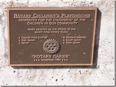 IMG_3599 Rotary Children's Playground Plaque at Riverfront Park in Salem, Oregon on September 10, 2006