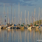 Sail Boats in the Harbor at Bayfield / Wisconsin