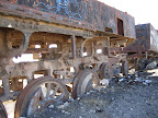 After the rock formations we hit the train cemetery.