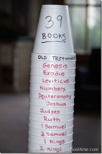Books of the Bible Activity with Cups Books of the Bible Activity with Cups