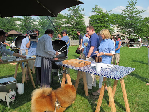 Ummm....Excuse me, Martha - but the line forms behind me for Emeril's strip steaks topped with blue cheese!