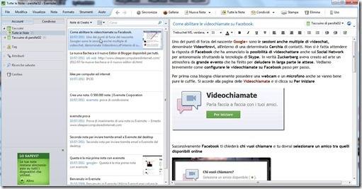 evernote interfaccia desktop